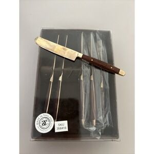 Williams Sonoma Party Butter Knives Set of 6 Teak Gold Tone 70s